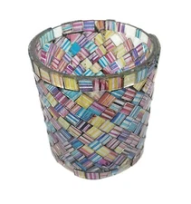 Glass Diwali Diya/Candle Light Holder–Votive Mosaic Art T Light Holder. i41-114