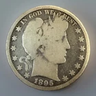 1895 Barber Half Dollar Liberty Head 50C Silver Philadelphia Mint Fine (F)