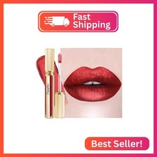Depuplum Dark Red Lipsticks for Women Metallic Lipstick Long Lasting Non Stick C