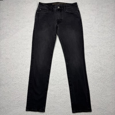 American Eagle Jeans Black Denim Slim Skinny Extreme Flex 4 Grunge Men's 30x34