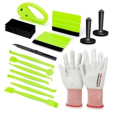 Premium Vinyl Wrap Tool Kit: 7PCS Car Wrap Installation Tools with Carbon Green