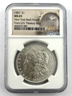 1887 Morgan Silver Dollar NY Bank Hoard from US Treasury Bag NGC MS65