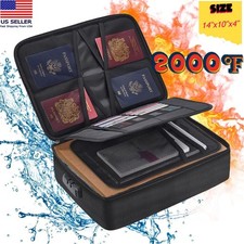 3-Layer Fireproof Document Box with Lock File Storage Box Waterproof Safe Bag US