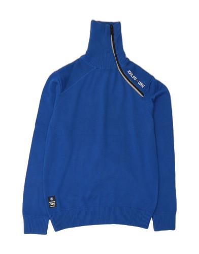 JACK & JONES Herren Graphic Zip Neck Pullover Sweater Medium Blau Baumwolle BC01