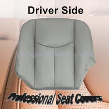 Driver Bottom Leather Replacement Seat Cover Gray For 2003-2006 GMC Sierra Yukon