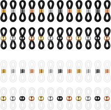 Eyeglass Chain Ends, 50 Pcs Adjustable Silicone Eyeglasses Chain Connector Anti