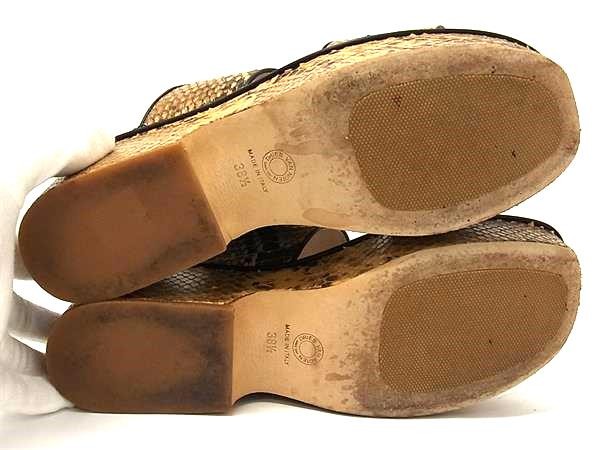 Dries Van Noten Python Leather Sandals 385 Beige … - image 4