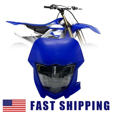 For Yamaha YZ250F YZ250FX YZ450F YZ450FX  LED Headlight w/Blue Mask Cover DRL