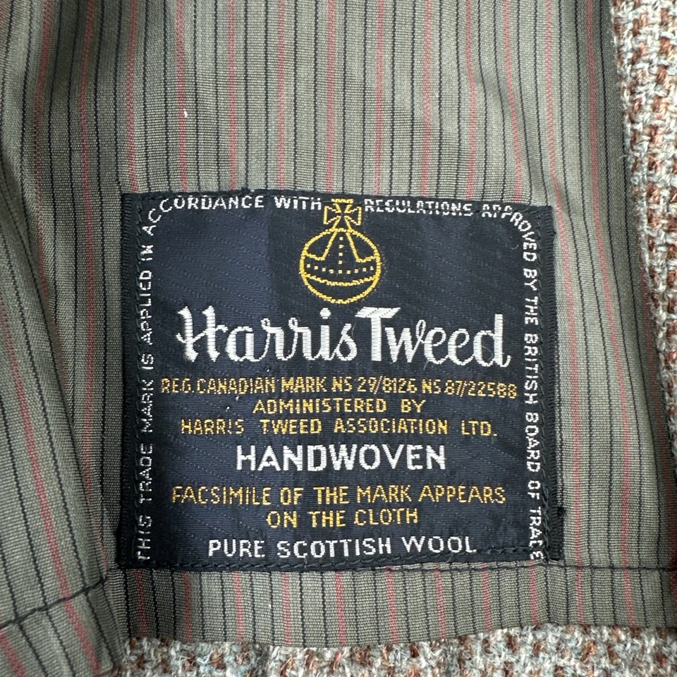 Blazer Harris Tweed masculino vintage 38R 3 botões tecido à mão pura lã escocesa Birkdale - Imagem 3 de 4