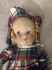 VNT 50s 40s Nancy Lou Doll Gund Original Outfit Rag Doll Painted Face
