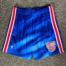 Mitchell & Ness New Jersey Nets Shorts Men’s XL Blue NBA Hardwood Classics Retro