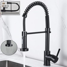 Modern Monobloc Pull Out Kitchen Mixer Tap Dual Spout Spray Single Lever 360°