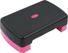 18" Workout Aerobic Stepper Step Platform with 2 Risers, Lightweight Portable...