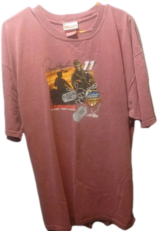 Denny Hamlin #11 NASCAR Old Mauve Rose Pink Chase autêntico tamanho 2X - Imagem 2 de 4