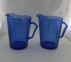 Vintage Pair of Hazel Atlas Aurora Creamers – Cobalt Blue Depression Glass
