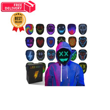 COKOTEE Led Mask, Light up Mask with Up Rechargeable, Black