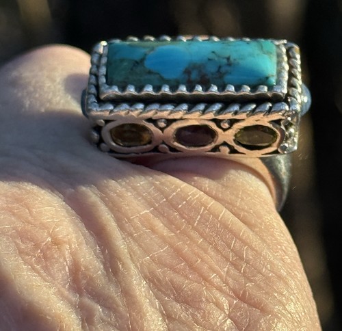 Turquoise Ring STERLING SILVER & GEMS Jay king 6 1/2; C Details - Bild 13 von 20