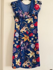 NWT Maxsport Floral Print Sleeveless Dress Tea Garden Navy Lace Size S $228