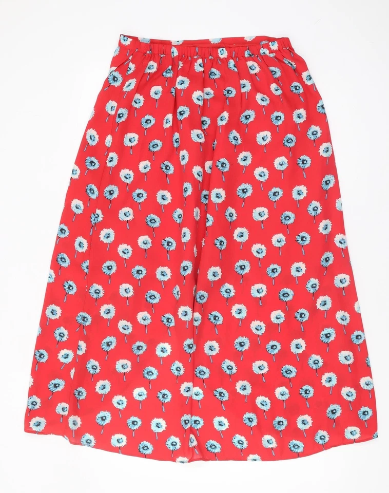 J.CREW Women's Red Floral Midi A-Line Skirt, Size S - Image 2 of 4