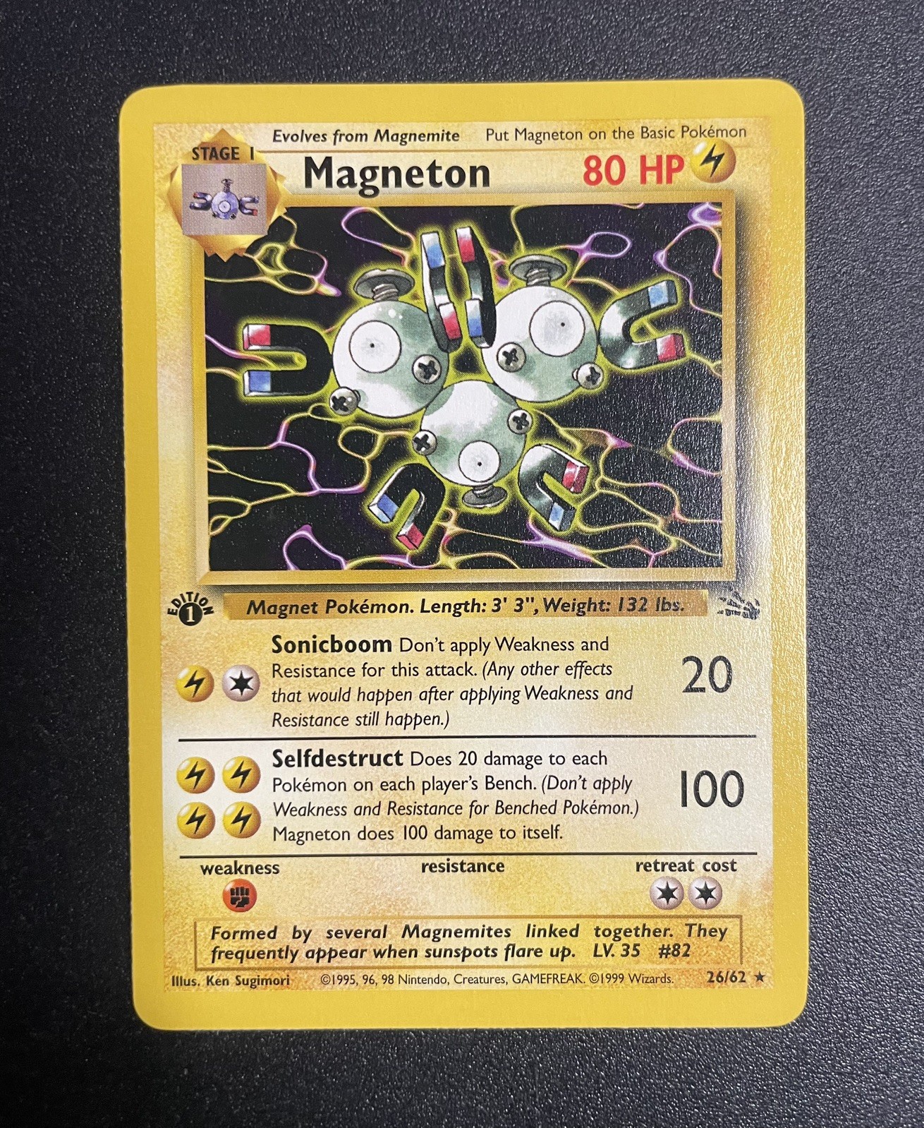 Magneton | 26/62 | Fossil | Non Holo Rare | Pokemon Card | NM