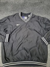 Vintage Reebok Jacket Mens XL Black V-Neck Wi...