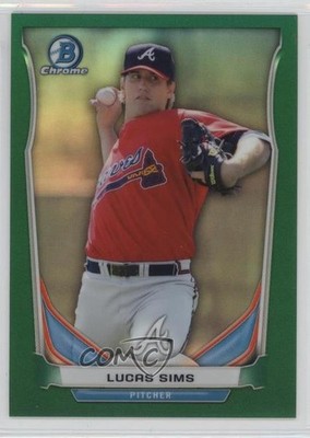 2014 Bowman Draft Top Prospects Chrome Green Refractor 119/150 Lucas Sims 6r9