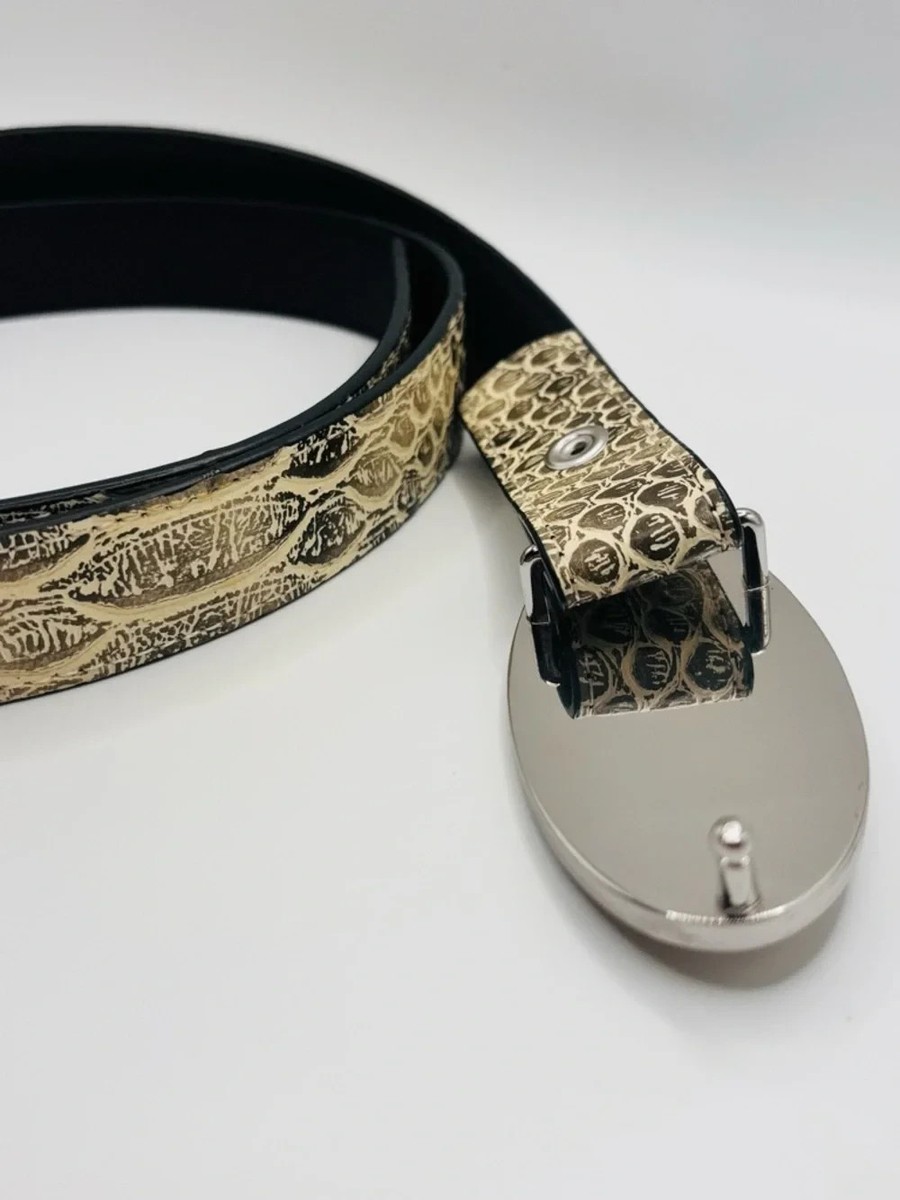 Cabi Leather Belt M 34-35 Boho MOP Rhinestone Statement  display picture 3