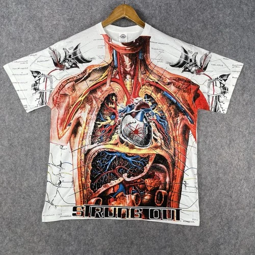 Strung Out T-Shirt Mens Large White Skate Punk Rock Band Vin Vintage vintage concert t-shirt, vintage, size L, single stitch, B+ condition