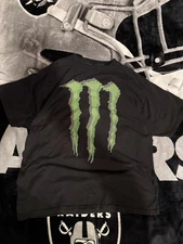 Retro Y2K Monster Energy Big Logo Motorcycle Racing Men’s Black T-Shirt Size XL