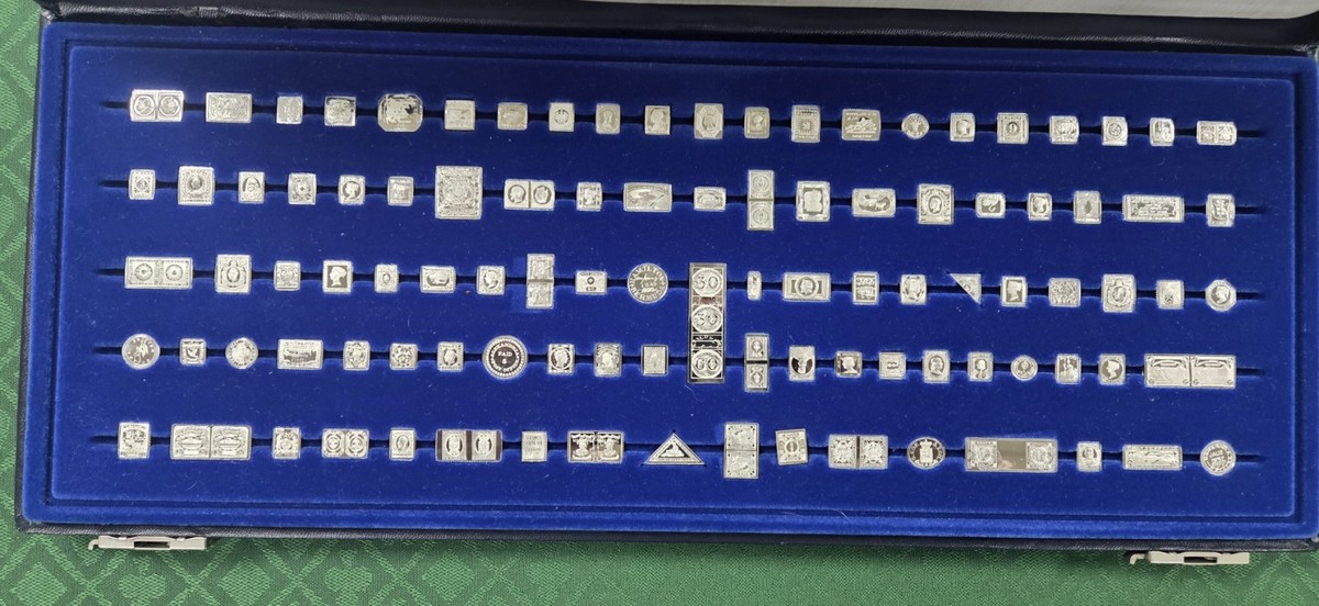 Franklin Mint Silver 100 Greatest Stamps of the World Complete Set