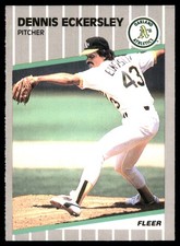 Dennis Eckersley 1989 Fleer #7 Athletics MLB READ FREE SHIPPING AutographDen