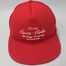 Vintage Coca-Cola Hat Trucker Snapback (Fits Small) Mesh Bottling Company Red