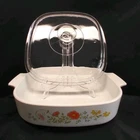 Vintage Corning Ware Wildflower A-10-B Casserole with Pyrex Lid
