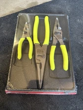 For Snap-on Tools USA HI-VIZ LONG NOSE Slip Joint Pliers Set PL3LNSJCFHV New
