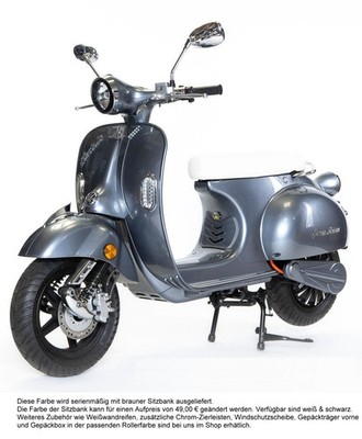 Elektro Roller Retro Vespa Style 3000W Reichweite 100km Vmax 45km/h silber NEU