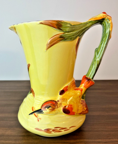 Burleigh Ware Eisvogel Krug 30er Jahre Art Deco Krug in gelb mit Eisvogel
