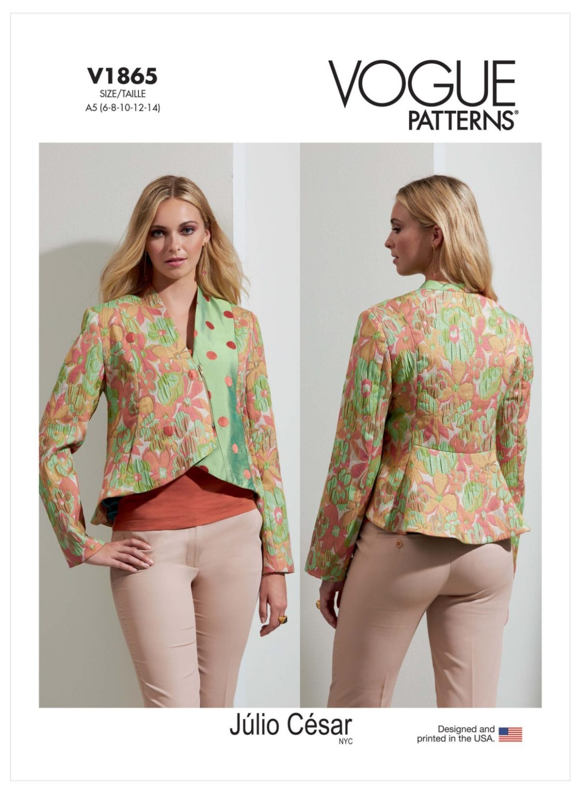 Vogue SEWING PATTERN V1865 Misses' Jacket, Sizes 16-24 Free Tracked Postage