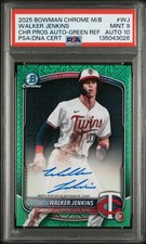 BOWMAN CHROME MEGA BOX CHROME PROSPECTS AUTOS WALKER JENKINS 49/99 PSA 9 AUTO 10