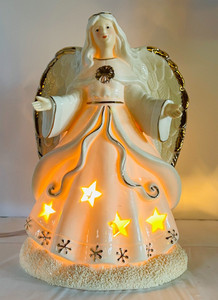 Vintage JC Penny Home Collection Light Up Angel Beautiful 9” Working Orig Box