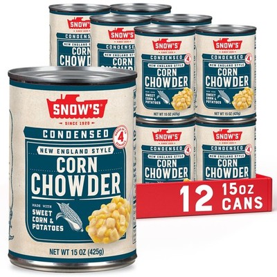 Snow's Condensed Corn Chowder, 15 oz Can (Pack of 12) - Creamy and Comforting...