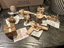 Vintage Wooden Japanese Kumiki Puzzles - Set of 9-