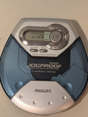 Philips Jogproof Portable CD Player 45 ESP Blue Model AX5119/17 *TESTED WORKING