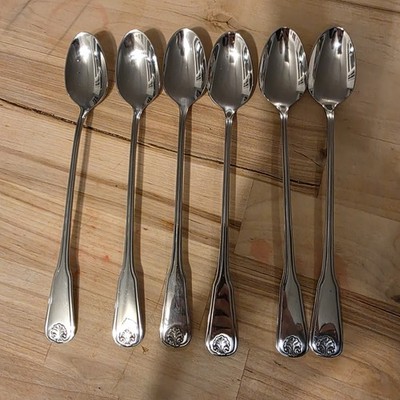 WM A ROGERS c1991 COLONIAL MOOD DELUXE STAINLESS 6 PLACE/ LONG ICED TEA SPOONS