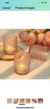 Votive Candle Holders Pink Glass For Table Centerpiece Or Sold By 1