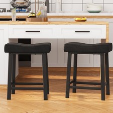 Saddle Bar Stool Counter Height Bar Stools 24-inch Bar Height Stools SET of 2