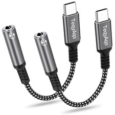 USB Type C to 3.5mm Female Headphone Jack Adapter, 2Pack USB C to Aux Audio D...