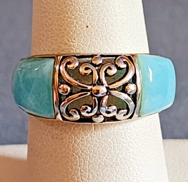 Larimar .925 Sterling Silver Ring Size 8