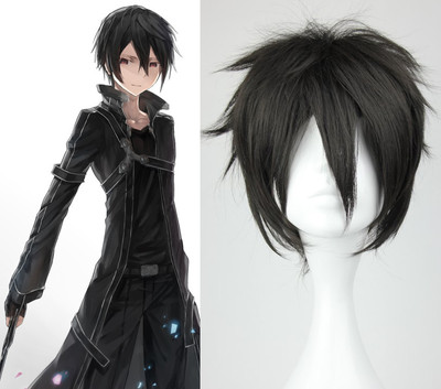 Sword Art Online SAO Kirito Cosplay Perücke wig kurz short Schwarz