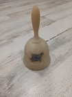 Vintage Fenton Blue Dogwood on Cameo Satin Basketweave Hand-Painted 6” Bell 9462