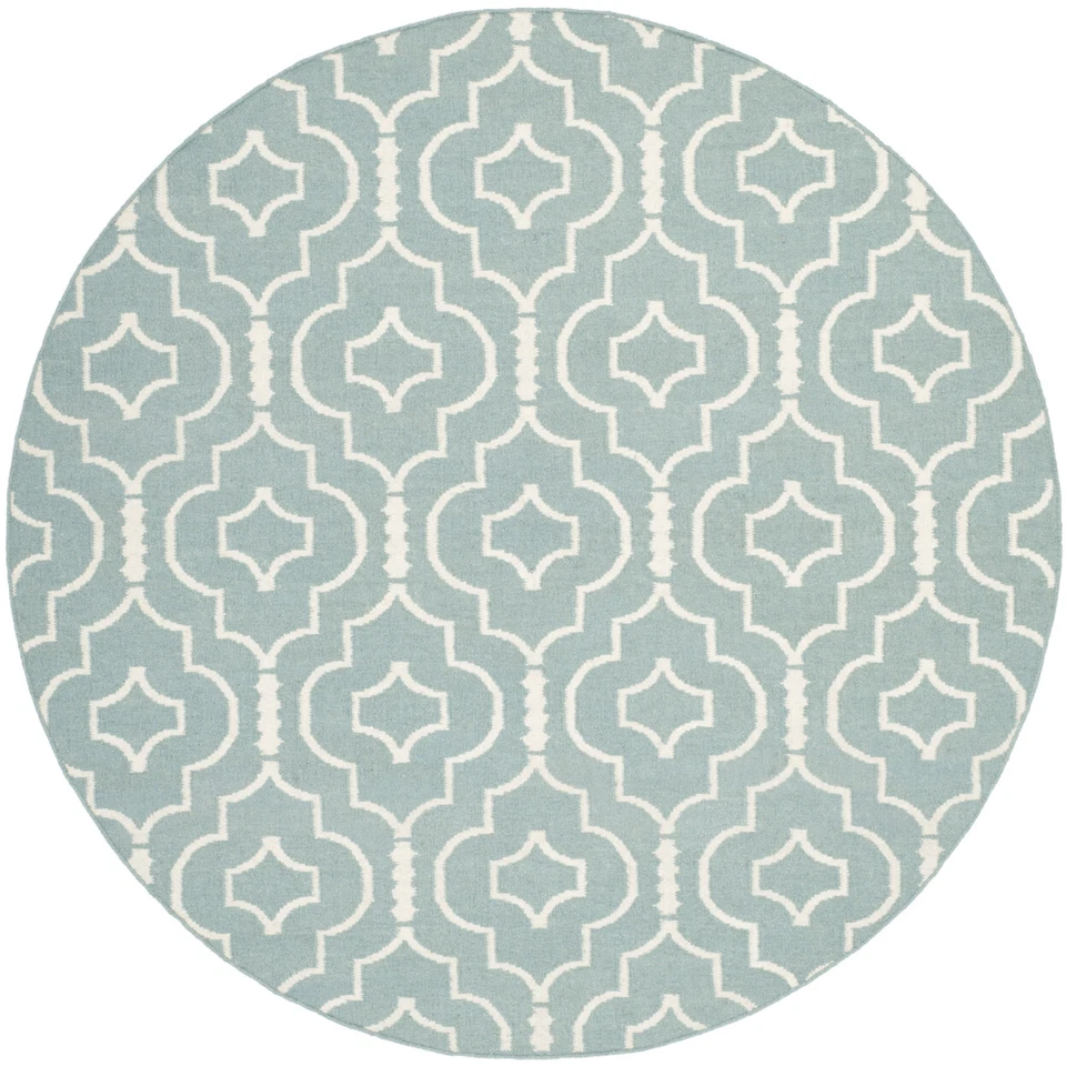 SAFAVIEH Dhurries DHU637C Light Blue / Ivory Rug - Image 4 of 4